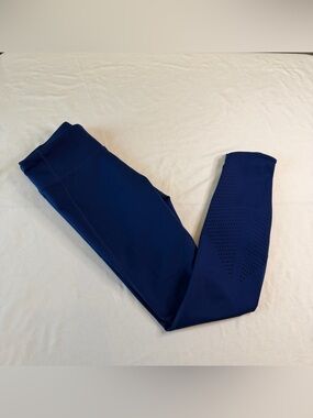 Nike Dri-FIT Running Leggings Blue Perforated Calf High Rise XS